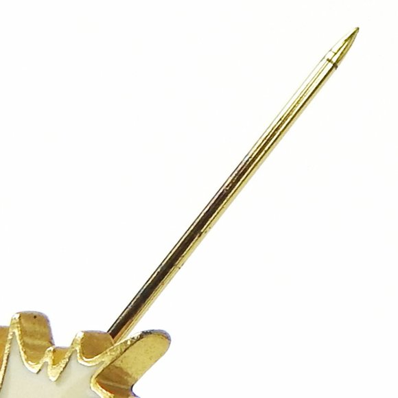 CHANEL brooch snowflake here mark white gold plated accessory ladies 01A acce... - Picture 9 of 11